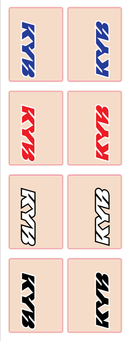KYB Fork Tube Decals | Clear